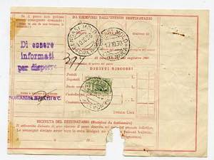 LIBIA - Pacco postale 2 l. Libia sezione ... 