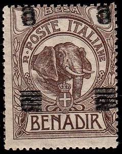 SOMALIA - Elefante 3 b./2 c./1 b. doppia ... 