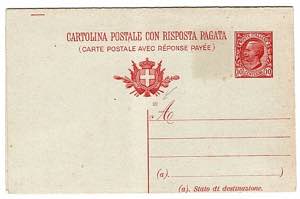 CARTOLINE REGNO DITALIA - C 40B, 10 + 10 c. ... 