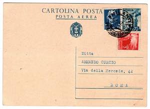 CARTOLINE REPUBBLICA - C 100, 70 c. posta ... 