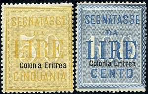 ERITREA - Segnatasse sopr. Colonia Eritrea ... 