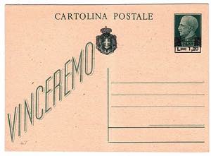 CARTOLINE LUOGOTENENZA - C 115, 1,20 l./15 ... 