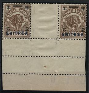 ERITREA - Elefante 2 c. / 1 b. coppia orizz. ... 