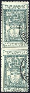 VITTORIO EMANUELE III - Dante 25 c. coppia ... 