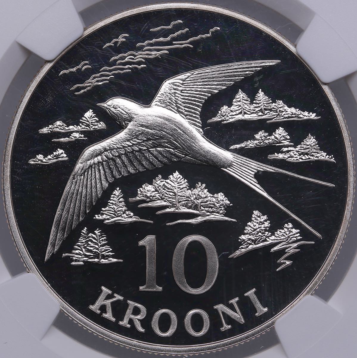 Estonia 10 krooni 1992 - Barn Swallow - NGC PF - Auctions