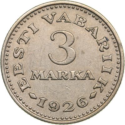 Estonia 3 marka 1926
3.40 g. XF/XF ... 