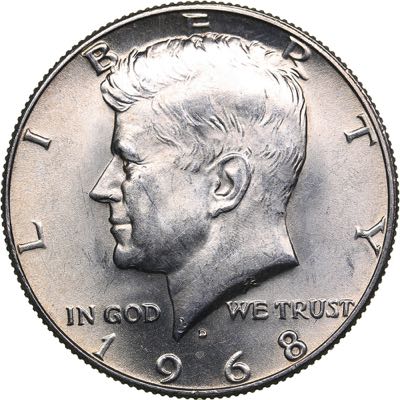 USA 1/2 dollar 1968
11.38 g. UNC