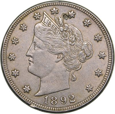 USA 5 cents 1892
4.95 g. AU/AU KM# ... 