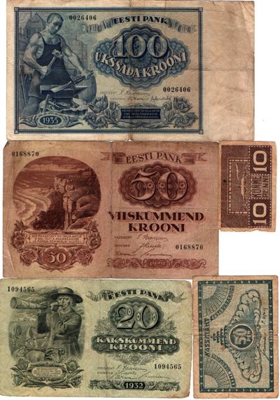 Estonia lot of paper money ... 