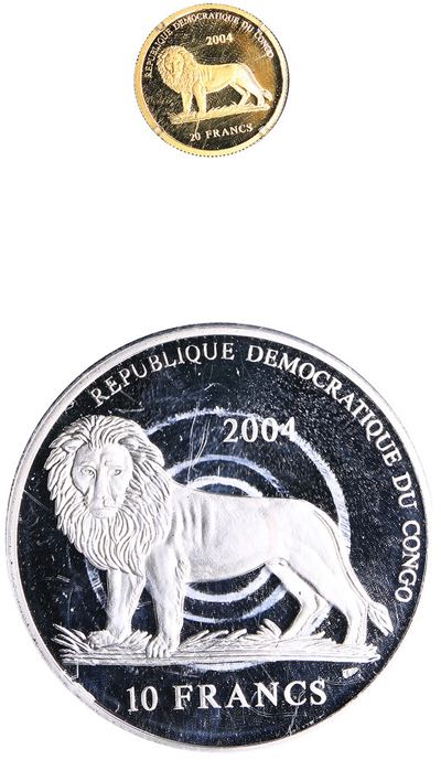 Congo coins set 2004 - Ferrari
Au, ... 