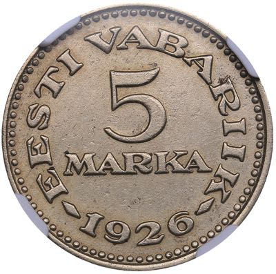 Estonia 5 marka 1926 NGC AU ... 