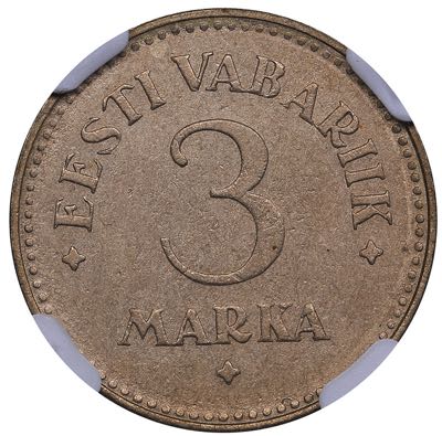 Estonia 3 marka 1925 NGC MS ... 