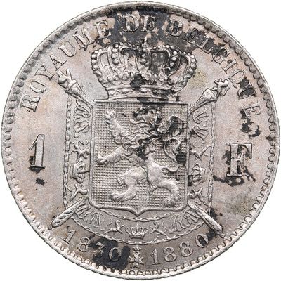 Belgia 1 franc 1880
4.98 g. XF/AU