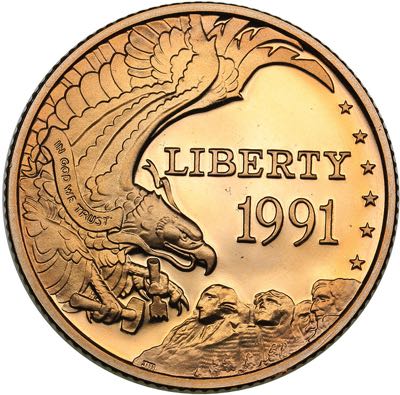 USA 5 dollars 1991
8.36 g. PROOF ... 