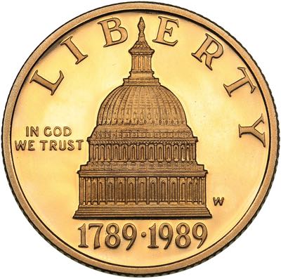 USA 5 dollars 1989
8.36 g. PROOF ... 