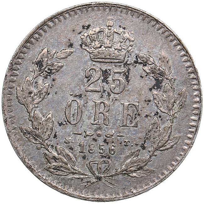Sweden 25 Öre 1856 - Oscar I ... 