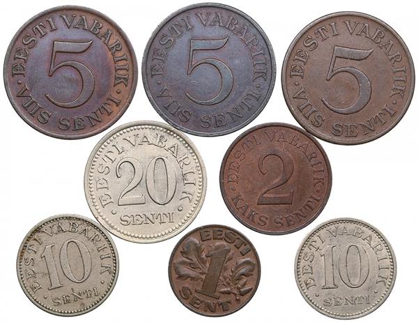Small lot of coins: Estonia ... 
