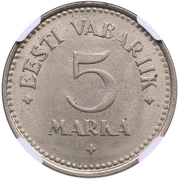 Estonia 5 Marka 1924 - NGC MS 63 ... 