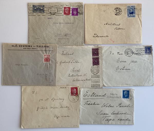 Group of envelopes: Estonia, ... 