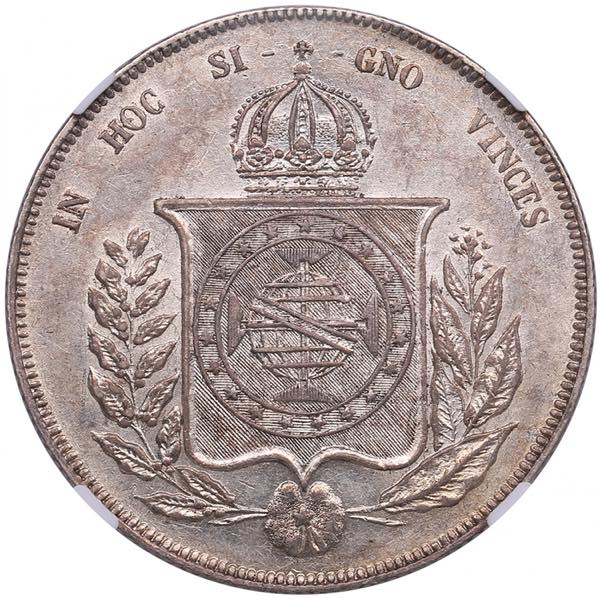 Brazil 1000 Réis 1863 - NGC AU 58 ... 