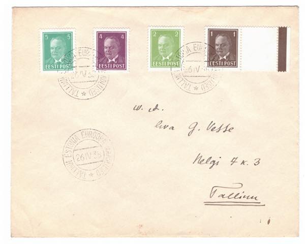 ESTONIA envelope 1938 - Special ... 