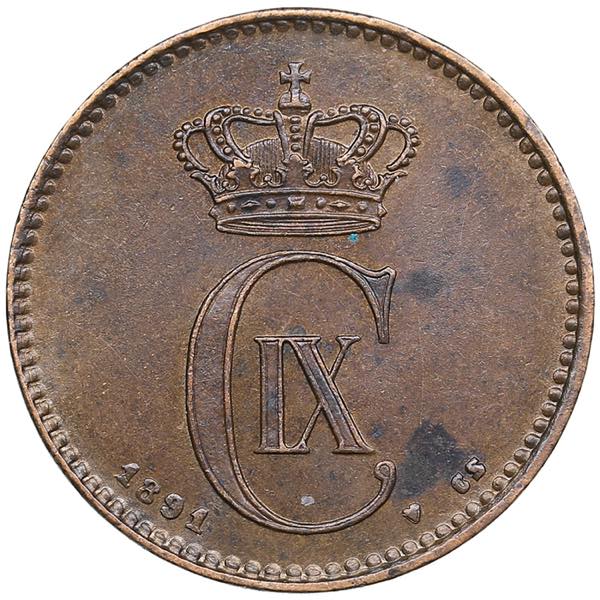 Denmark 2 Øre 1891 - Christian IX ... 