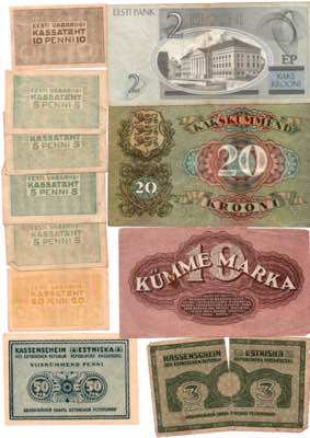 Estonia lot of paper money ... 
