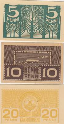 Estonia 5, 10, 20 penni 1919
AU