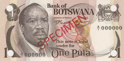 Botswana 1 pula 1976 - SPECIMEN
UNC