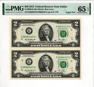 USA 2 dollars 2013 PMG 65 EPQc
Fr# ... 