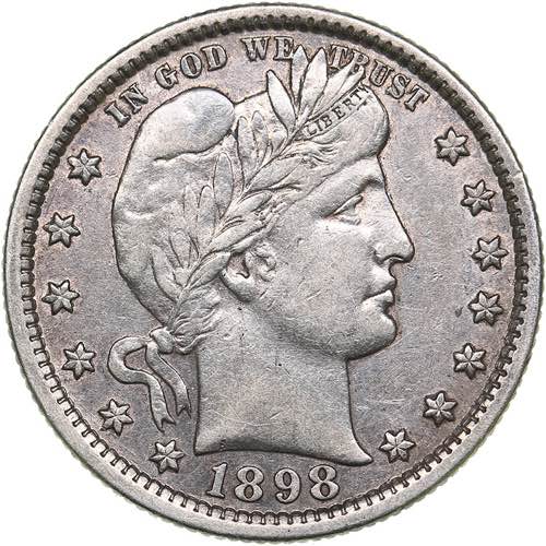 USA 1/4 dollar 1898
6.20 g. VF+/VF+