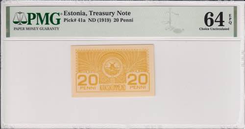 Estonia 20 penni 1919 - PMG 64 ... 