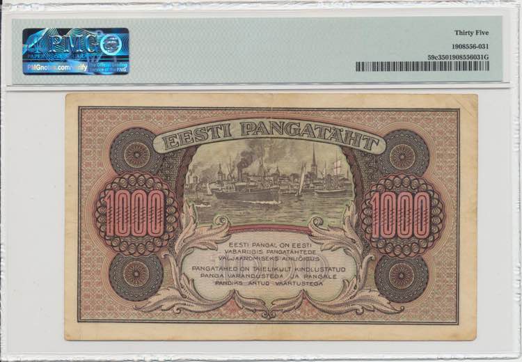 Estonia 1000 marka 1922 B - PMG ... 