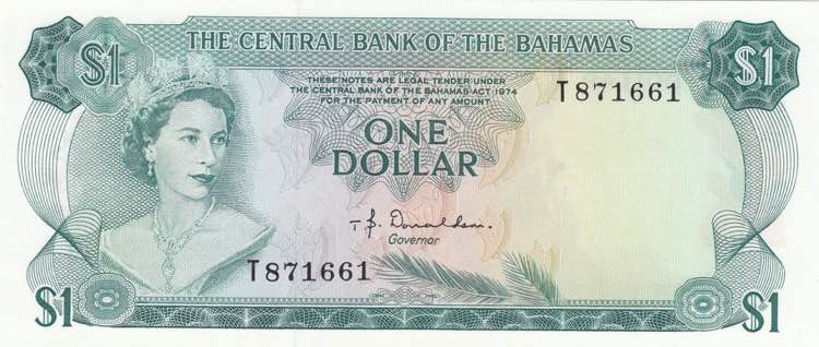 Bahamas 1 dollar 1974
Pick# 35a. ... 