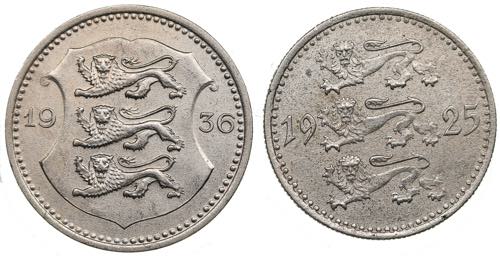 Estonia 10 marka 1925 & 50 senti ... 