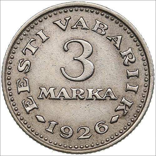 Estonia 3 marka 1926
3.44g. XF/XF+ ... 
