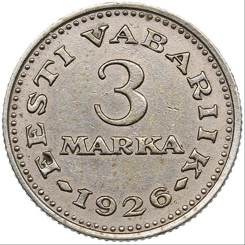 Estonia 3 marka 1926
3.46g. XF/XF+ ... 