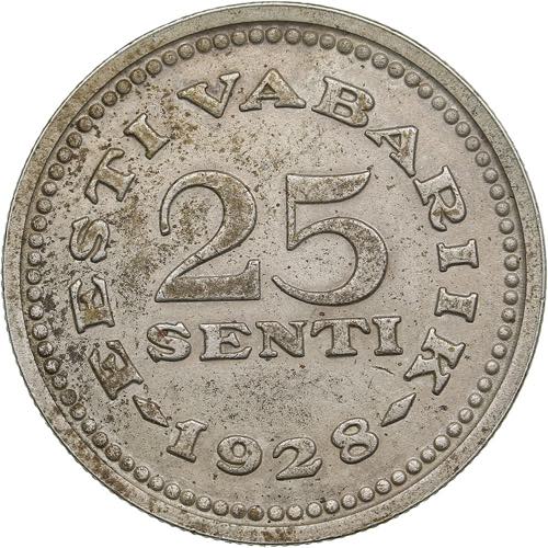 Estonia 25 senti 1928
8.41g. AU/AU ... 