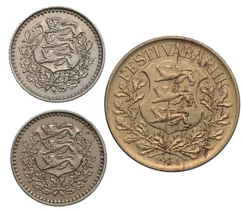 Estonia 1 marka 1926 & 1 kroon ... 