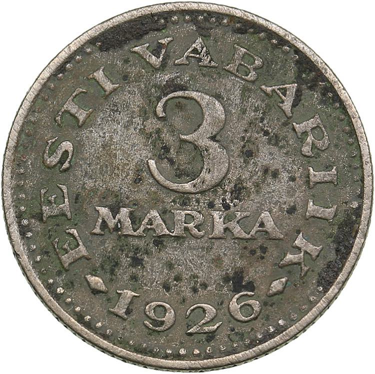Estonia 3 marka 19263.23g. F-/F- ... 