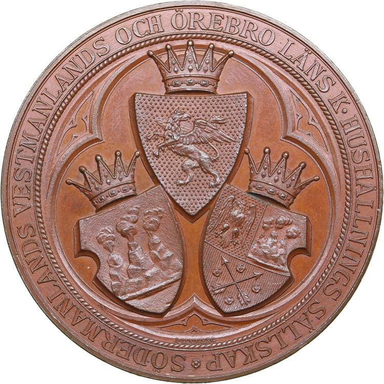 Sweden medal 187855.35g. 51mm. ... 