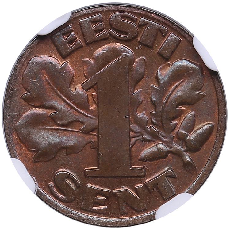 Estonia 1 senti 1929 - NGC MS 65 ... 