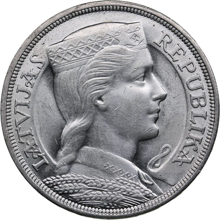 Latvia 5 lati 193125.05g. AU/AU ... 