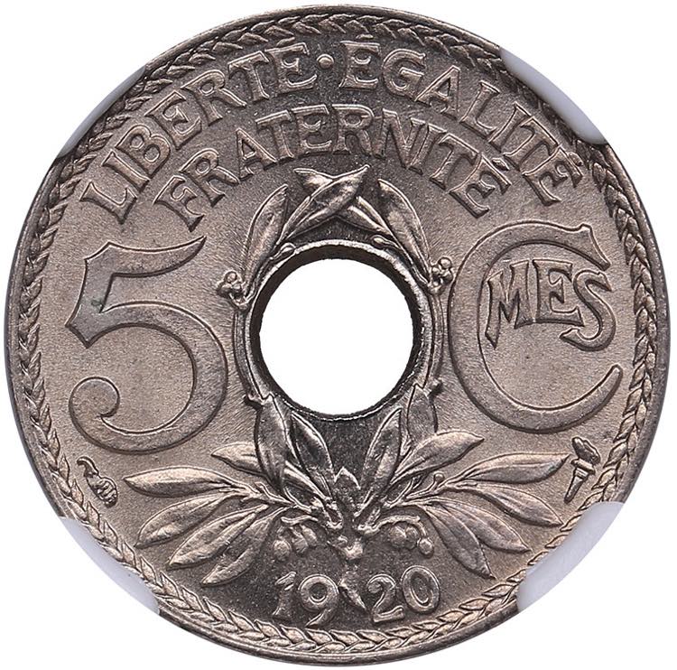France 5 centimes 1920 - NGC MS ... 