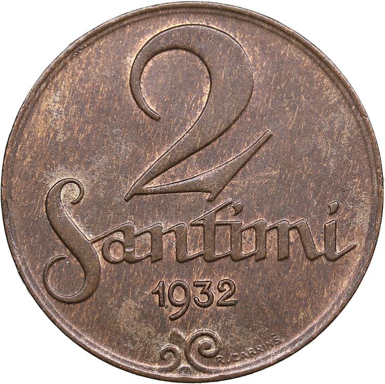 Latvia 2 santimi 19322.02g. UNC/UNC