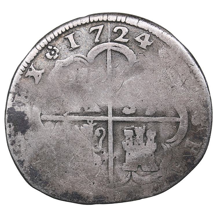 Spain 2 reales 1724 - Luis I3.79g. ... 