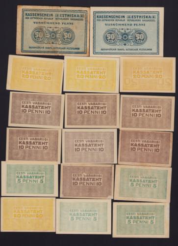 Collection of Estonia banknotes ... 
