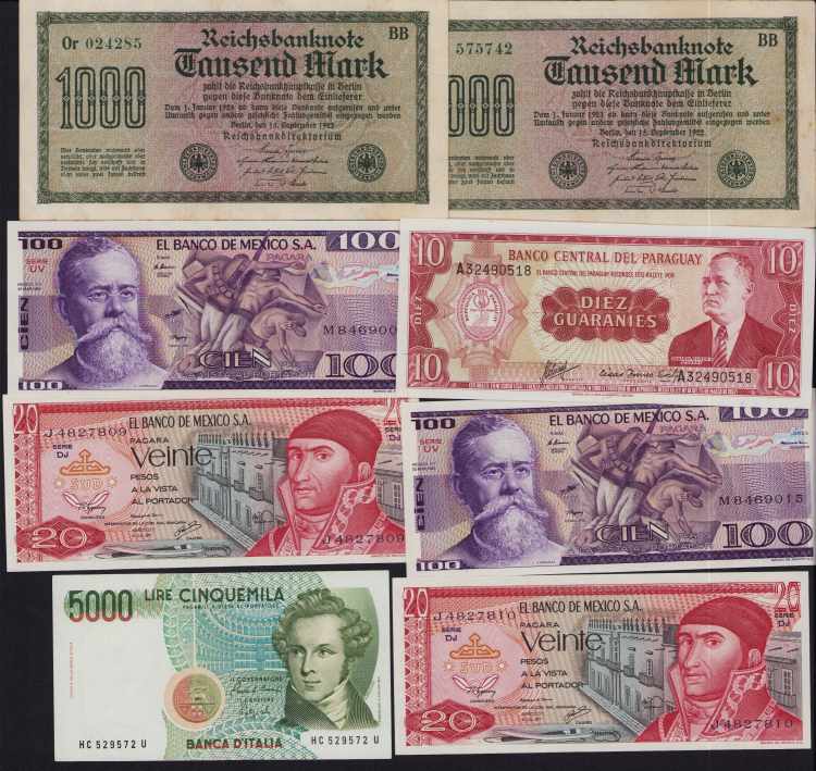 Lot of World paper money: Germany, ... 