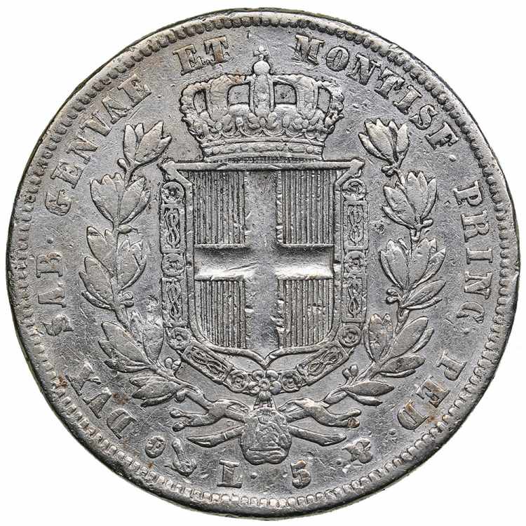 Italy, Sardinia 5 Lire 1833 - ... 
