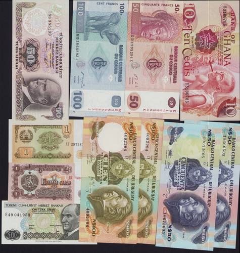 Lot of World paper money: Island, ... 
